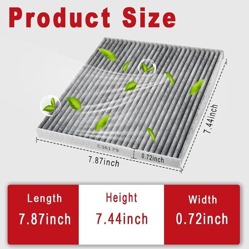 Cabin Air Filter Compatible with Nissan Titan XD Armada GT-R,Dodge Grand Caravan, Chrysler Town & Country, Volkswagen Routan, Lexus Series with Activated Carbon Filter CF10743 in Kuwait