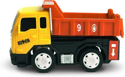 سلسلة الشاحنات الصغيرة التي تعمل بالاحتكاك من TOYZONE | خالية من مادة BPA | لعبة تعمل بالاحتكاك | شاحنة خدمة المدينة غير القابلة للكسر | التراجع | ألعاب الزحف Push & Go (رافعة سحب مركبات البناء) in Kuwait