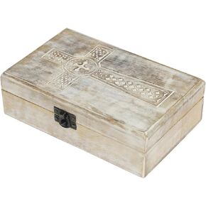 صندوق تذكار خشبي ذو لمسة نهائية محترقة من أمريكانديان مع غطاء مفصلي، لتخزين الحلي والتذكارات، حامل مجوهرات مزخرف، فكرة هدية لأعياد الميلاد، أو الكريسماس، أو حفلات الزفاف، أو أي مناسبة in Kuwait
