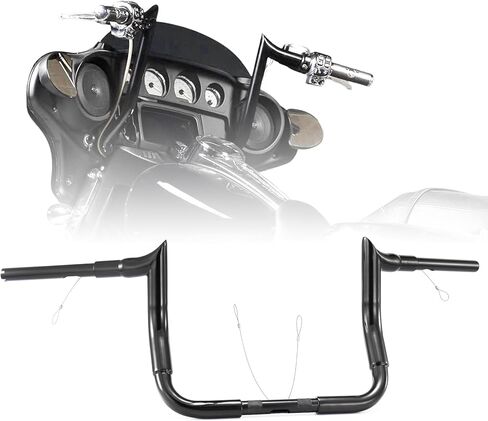 10" Rise Ape Hangers 1-1/2" Bagger Handlebars for Harley 1996-2023 Street Glide FLHX/Electra Glide FLHT/Ultra Limited FLHTK/Tri-Glide FLHTCUTG Models, Chrome in Kuwait