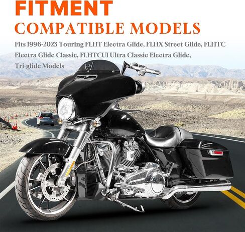 10" Rise Ape Hangers 1-1/2" Bagger Handlebars for Harley 1996-2023 Street Glide FLHX/Electra Glide FLHT/Ultra Limited FLHTK/Tri-Glide FLHTCUTG Models, Chrome in Kuwait