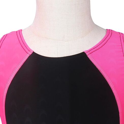 Girls Athletic Swimsuits One Piece Kids Solid Competition Swimwear for Practice Swim Team Training Black Bathing Suits(N Blackpurple,9-10T(M)) in Saudi Arabia