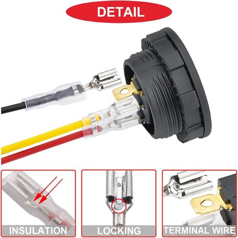 4Pcs Round Rocker Switch Shell DC 12V 20A 24V 10A,Yellow LED Lighted Switch SPST 3 Pin On Off 12 Volt DC Toggle Switch for Automotive Car Boat RV with Round Shell Locked Terminal Wires in Saudi Arabia