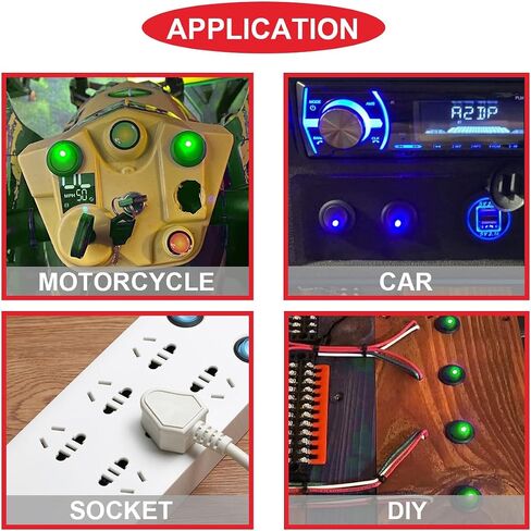 4Pcs Round Rocker Switch Shell DC 12V 20A 24V 10A,Yellow LED Lighted Switch SPST 3 Pin On Off 12 Volt DC Toggle Switch for Automotive Car Boat RV with Round Shell Locked Terminal Wires in Saudi Arabia