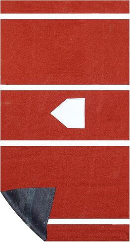 On Deck Sports 12' x 6' Indoor/Outdoor Baseball & Softball Clay Unpadded Batting Mat with Throwdown Home Plate (Lined & Urethane Backing) in Kuwait
