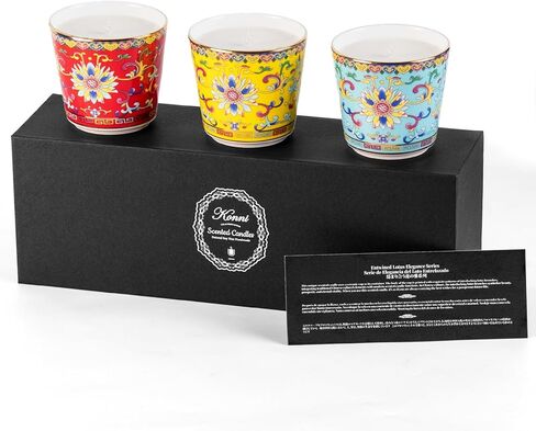 كوني الشموع المعطرة 2PCS 5.3oz السيراميك جرة الشموع المنزل التنين والعنقاء سلسلة عيد الميلاد الروائح الشموع الوستارية رائحة شمعة الهدايا 60 ساعة برونينغ الوقت شمعة شمع الصويا للرجال النساء in Kuwait