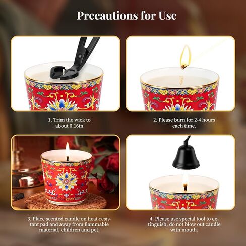 كوني الشموع المعطرة 2PCS 5.3oz السيراميك جرة الشموع المنزل التنين والعنقاء سلسلة عيد الميلاد الروائح الشموع الوستارية رائحة شمعة الهدايا 60 ساعة برونينغ الوقت شمعة شمع الصويا للرجال النساء in Kuwait