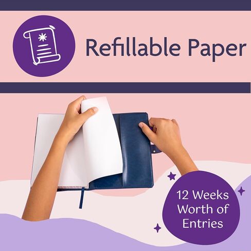 Journal with Lock & Daily Prompts for Tweens - Refillable Vegan Leather Diary for Girls, Teens, & Women - Emotional Growth & Self-Reflection - Locked Personal Notebook with Support Tools in Saudi Arabia