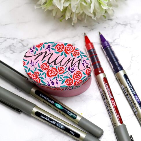 uni-ball UB-157 Eye Rollerball Pens. Premium Fine 0.7mm Ballpoint Tip for Super Smooth Handwriting, Drawing, Art, Crafts and Colouring. Fade and Water Resistant Liquid Uni Super Ink. Box of 12 Black in Saudi Arabia