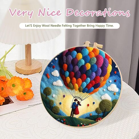 Amphol Needle Felting Kit for Beginner – Easy & Fun Wool Needle Felting Set with Needles, Foam Pad, Felt Cloth, and Instructions - Gift Home Decoration in Saudi Arabia