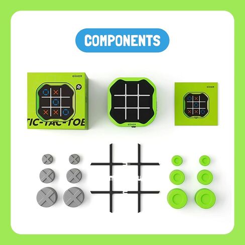 GiiKER Tic Tac Toe Bolt Game, Original 3-in-1 Handheld Puzzle Game Console, Portable Travel Games for Car Ride, Board Games for Kids and Adults, Birthday Gifts for Ages 3+ in Saudi Arabia