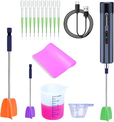 2 Big+2 Small Silicone Resin Mixer Paddles for Drill, Epoxy Mixer Attachment for Drill, Paint Mixer/Paint Stirrer for Mixing Resin, Epoxy, Silicone Molds in Saudi Arabia