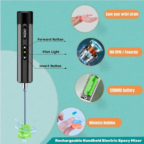2 Big+2 Small Silicone Resin Mixer Paddles for Drill, Epoxy Mixer Attachment for Drill, Paint Mixer/Paint Stirrer for Mixing Resin, Epoxy, Silicone Molds in Saudi Arabia
