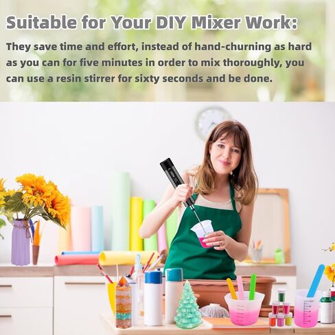 2 Big+2 Small Silicone Resin Mixer Paddles for Drill, Epoxy Mixer Attachment for Drill, Paint Mixer/Paint Stirrer for Mixing Resin, Epoxy, Silicone Molds in Saudi Arabia