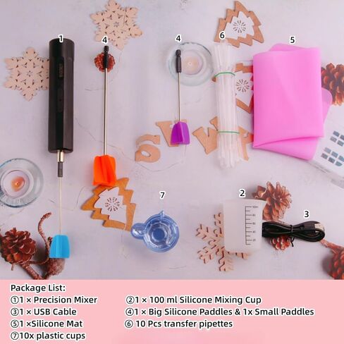 2 Big+2 Small Silicone Resin Mixer Paddles for Drill, Epoxy Mixer Attachment for Drill, Paint Mixer/Paint Stirrer for Mixing Resin, Epoxy, Silicone Molds in Saudi Arabia