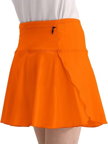 شورت رياضي فضفاض للفتيات من OEBLD تنانير عالية الخصر على شكل فراشة 2 في 1 تنورة للجري والتنس رياضية كشكشة مع جيوب in Kuwait