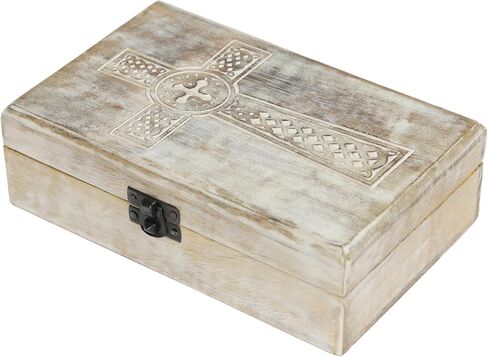 صندوق تذكار خشبي ذو لمسة نهائية محترقة من أمريكانديان مع غطاء مفصلي، لتخزين الحلي والتذكارات، حامل مجوهرات مزخرف، فكرة هدية لأعياد الميلاد، أو الكريسماس، أو حفلات الزفاف، أو أي مناسبة in Kuwait