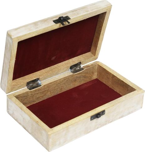 صندوق تذكار خشبي ذو لمسة نهائية محترقة من أمريكانديان مع غطاء مفصلي، لتخزين الحلي والتذكارات، حامل مجوهرات مزخرف، فكرة هدية لأعياد الميلاد، أو الكريسماس، أو حفلات الزفاف، أو أي مناسبة in Kuwait