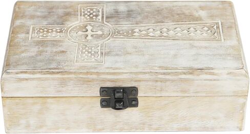 صندوق تذكار خشبي ذو لمسة نهائية محترقة من أمريكانديان مع غطاء مفصلي، لتخزين الحلي والتذكارات، حامل مجوهرات مزخرف، فكرة هدية لأعياد الميلاد، أو الكريسماس، أو حفلات الزفاف، أو أي مناسبة in Kuwait