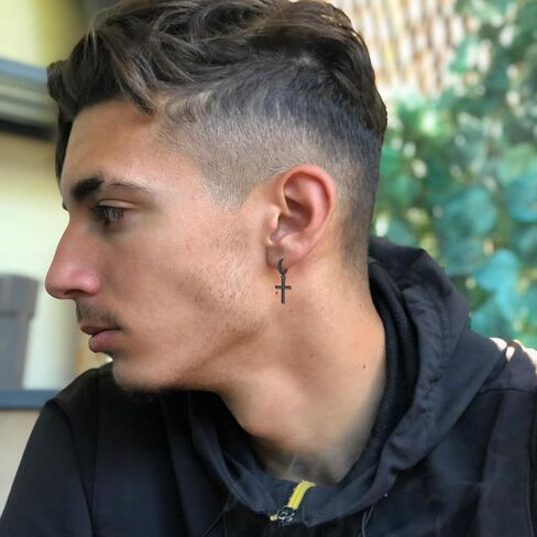 EVERU S925 Sterling Silver Cross Hoop Earrings Dangle Cross Earrings for Men Women Hypoallergenic Lightweight Trendy Jewelry Gift in Kuwait