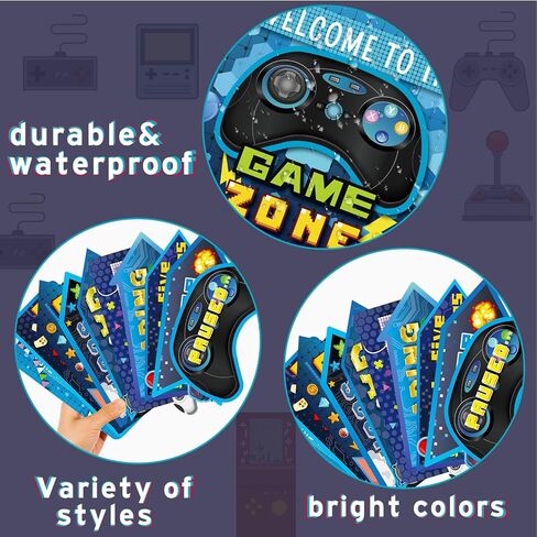 20 Pieces Video Game Party Sign Game Party Themed Directional Signs Video Game Sign Funny Video Game Cutouts Welcome Yard Outdoor Wall Sign Party Supplies Photo Props Backdrop Decoration Party Decor in Saudi Arabia
