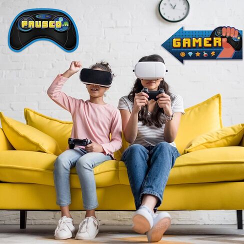 20 Pieces Video Game Party Sign Game Party Themed Directional Signs Video Game Sign Funny Video Game Cutouts Welcome Yard Outdoor Wall Sign Party Supplies Photo Props Backdrop Decoration Party Decor in Saudi Arabia
