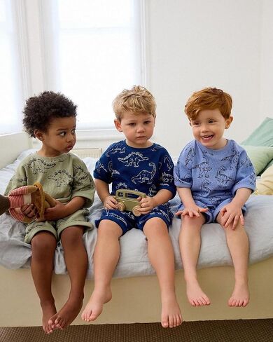 Rtnnsbbfcm Toddler Boy Summer Clothes Short Sleeve Dinosaur T Shirt Cartoon Shorts Baby Outfits Clothing Set (Dinosaur T Shirt Army Green, 18-24 Months) in Saudi Arabia