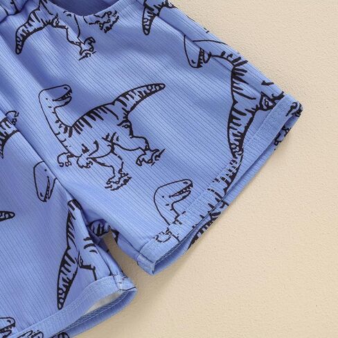 Rtnnsbbfcm Toddler Boy Summer Clothes Short Sleeve Dinosaur T Shirt Cartoon Shorts Baby Outfits Clothing Set (Dinosaur T Shirt Army Green, 18-24 Months) in Saudi Arabia