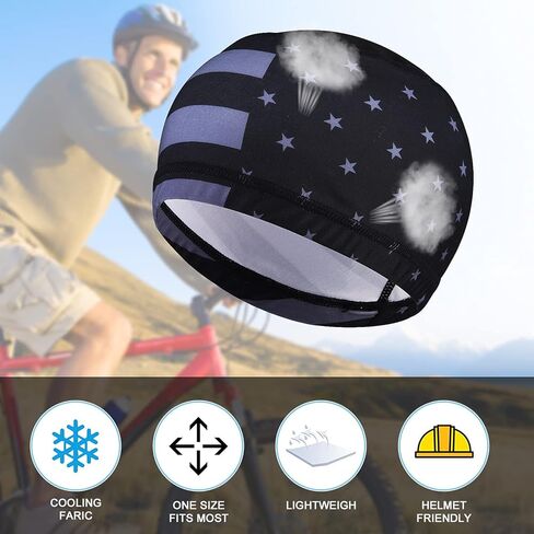 1Pcs Skull Cap Helmet Liner Hard Hat Liner Running Beanie Head Wrap Bicycle Football Sweat Wicking Cycling Caps for Men Women,1pcs Black in Kuwait