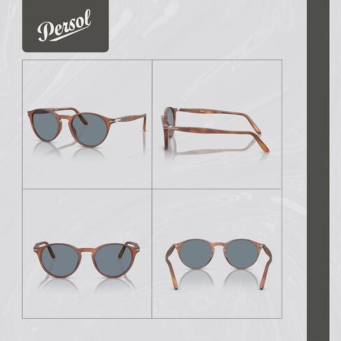 Persol PO3092SM 900656 50MM Terra Di Siena/Blue Sunglasses for Men + BUNDLE With Designer iWear Complimentary Eyewear Kit in Saudi Arabia