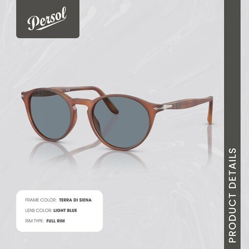 Persol PO3092SM 900656 50MM Terra Di Siena/Blue Sunglasses for Men + BUNDLE With Designer iWear Complimentary Eyewear Kit in Saudi Arabia