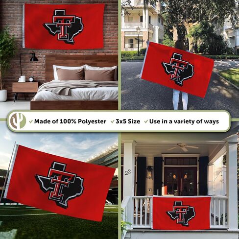 Desert Cactus Texas Tech University Flag Red Raiders Flag Banners 100% Polyester Indoor Outdoor 3x5 feet Flags (Style Y) in Saudi Arabia