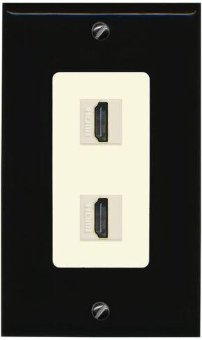 لوحة حائط HDMI مخصصة من RiteAV بمنفذين - 1 عصابة [أبيض/أبيض] in Kuwait