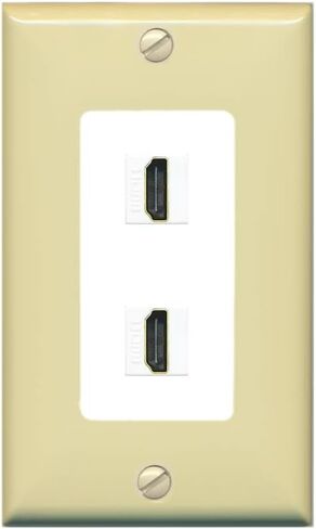 لوحة حائط HDMI مخصصة من RiteAV بمنفذين - 1 عصابة [أبيض/أبيض] in Kuwait