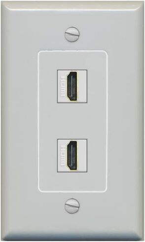 لوحة حائط HDMI مخصصة من RiteAV بمنفذين - 1 عصابة [أبيض/أبيض] in Kuwait