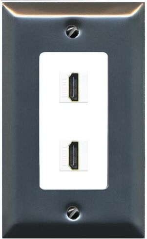 لوحة حائط HDMI مخصصة من RiteAV بمنفذين - 1 عصابة [أبيض/أبيض] in Kuwait