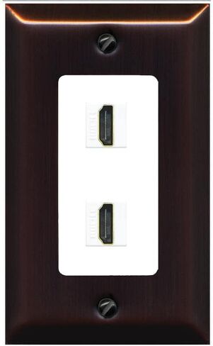 لوحة حائط HDMI مخصصة من RiteAV بمنفذين - 1 عصابة [أبيض/أبيض] in Kuwait
