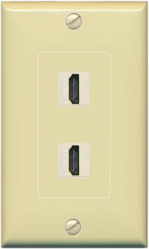لوحة حائط HDMI مخصصة من RiteAV بمنفذين - 1 عصابة [أبيض/أبيض] in Kuwait