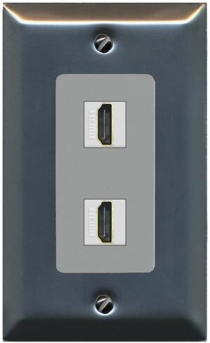 لوحة حائط HDMI مخصصة من RiteAV بمنفذين - 1 عصابة [أبيض/أبيض] in Kuwait