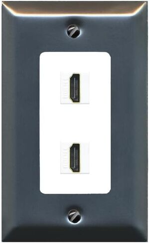 لوحة حائط HDMI مخصصة من RiteAV بمنفذين - 1 عصابة [أبيض/أبيض] in Kuwait