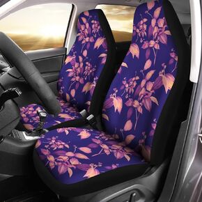Bulopur Car Seat Cover Black Colorful Monstera Tropical Leaves Print for Women Men Painting Car Seat Stretch Decoration Fit for Car SUV Sedan Truck