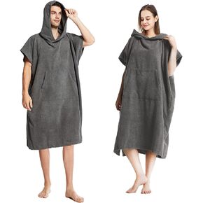 Surf Swimming Poncho Changing Robe,Quick Dry Microfiber Changing Towel with Pocket and Hood for Outdoor Indoor (Navy)