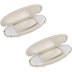 Sun Visor Vanity Mirror Cover,Sunshade Mirrror Cover Replacement,R55 Interior Mirror Covers fit for BMW Mini R55 R56 R60 2007-2014，51167361833, 51167361834,Gray，Set of 2,Beige