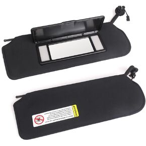 Nakuuly Sun Visor Pair with Updated LED Lighted Vanity Mirror Compatible with Corvette C5 1997-2004 Replaces 10442033 10442034 Left Driver and Right Passenger Side Black Sunvisors