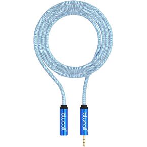 blucoil 6-Foot Premium Extension Cable with Stereo 3.5mm Male to Female Connectors for Phones, Computers, MP3 Players, Portable Amps, Stereo Equipment, and More