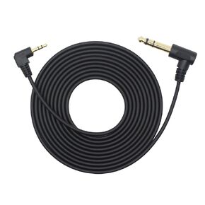 90 Degree 1/8 to 1/4 Stereo Audio Cable, Right Angle 3.5mm TRS Male to 6.35mm TRS Male Aux Cord for Guitar, Keyboard Piano, Laptop, Speaker and Amplifiers (117In)