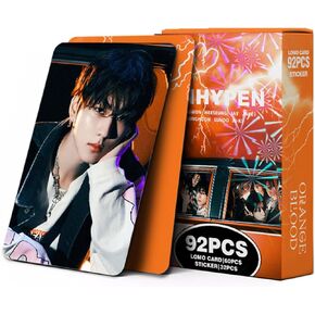 92 PCS Enhypen Orange Blood Mini Album Photocards 60 PCS Lomo Cards Set, 32 PCS Kpop Stickers, Gift Merchandise for ENGENE Boys and Girls