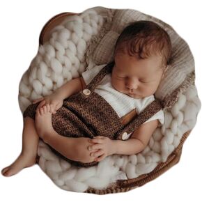 Coberllus Newborn Photography Outfits Boy Romper Shirt Glasses Baby Photoshoot Props Newborn Photo Picture Vintage Set 3PCS