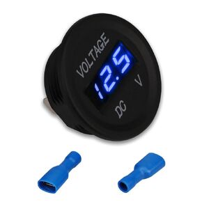 WATERWICH 12V 24V Volt Meter LED Digital Display DC Voltmeter Voltage Meter with Terminals for Car Automobiles Motorcycle Truck Boat Marine (12V-24V Blue Voltmeter)