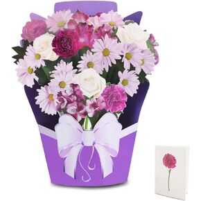 Foldin'Fun Sunflower 3D Pop-Up Greeting Card, Birthday Card for Women, Mother, Grandma, Wife, Includes Envelop, 8.8x6.0in, Paper Flower Bouquet